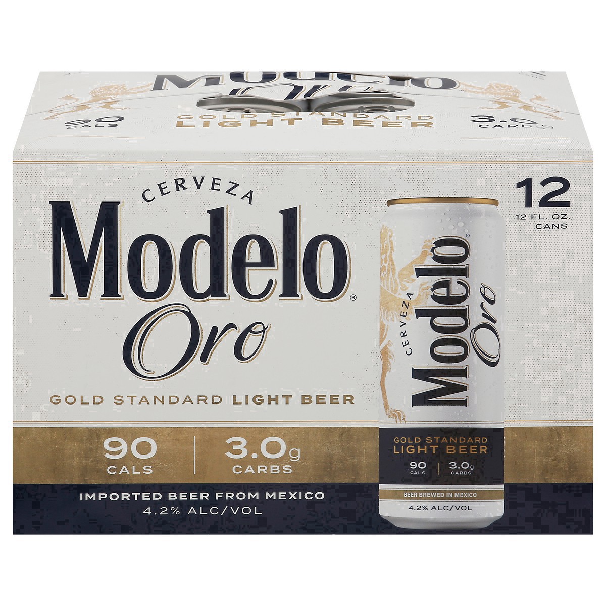 slide 23 of 45, Modelo Oro Mexican Lager Import Light Beer, 12 pk 12 fl oz Cans, 4.0% ABV, 12 ct