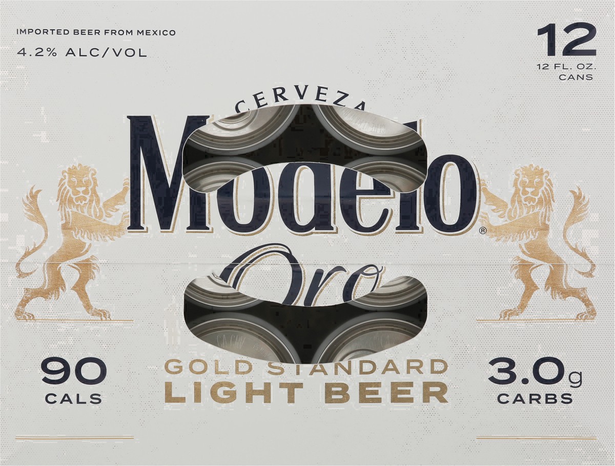 slide 30 of 45, Modelo Oro Mexican Lager Import Light Beer, 12 pk 12 fl oz Cans, 4.0% ABV, 12 ct