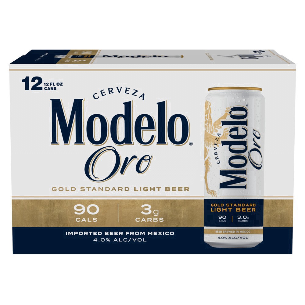 slide 25 of 45, Modelo Oro Mexican Lager Import Light Beer, 12 pk 12 fl oz Cans, 4.0% ABV, 12 ct