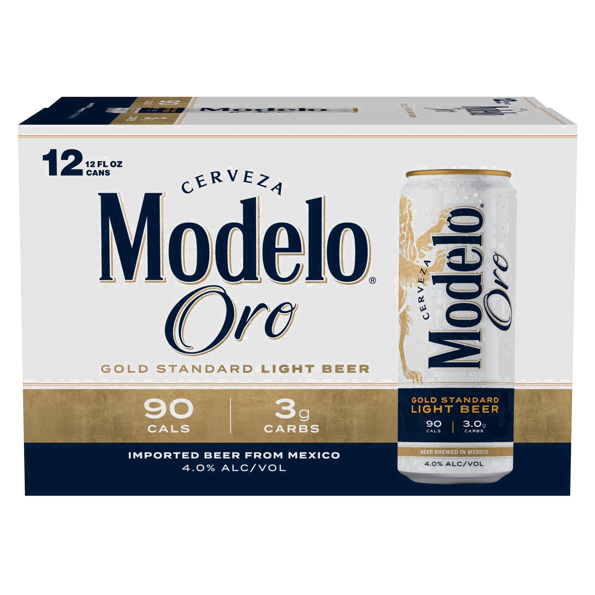 slide 39 of 45, Modelo Oro Mexican Lager Import Light Beer, 12 pk 12 fl oz Cans, 4.0% ABV, 12 ct