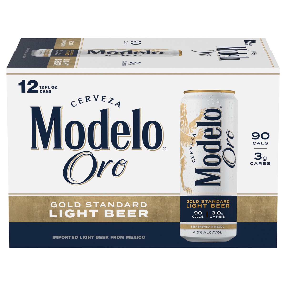 slide 1 of 45, Modelo Oro Mexican Lager Import Light Beer, 12 pk 12 fl oz Cans, 4.0% ABV, 12 ct