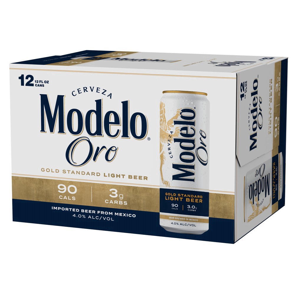 slide 31 of 45, Modelo Oro Mexican Lager Import Light Beer, 12 pk 12 fl oz Cans, 4.0% ABV, 12 ct