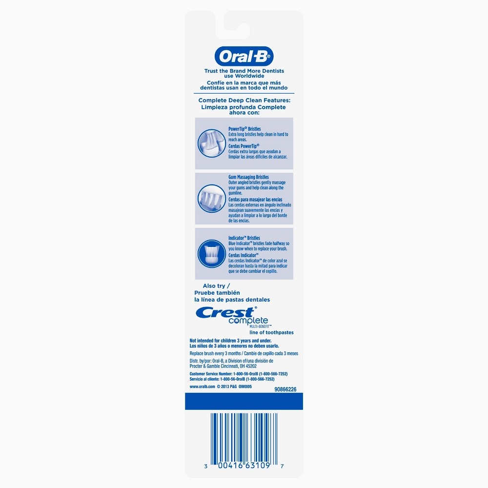 slide 4 of 4, Oral-B Complete Deep Clean Soft Bristle Toothbrush, 2 ct