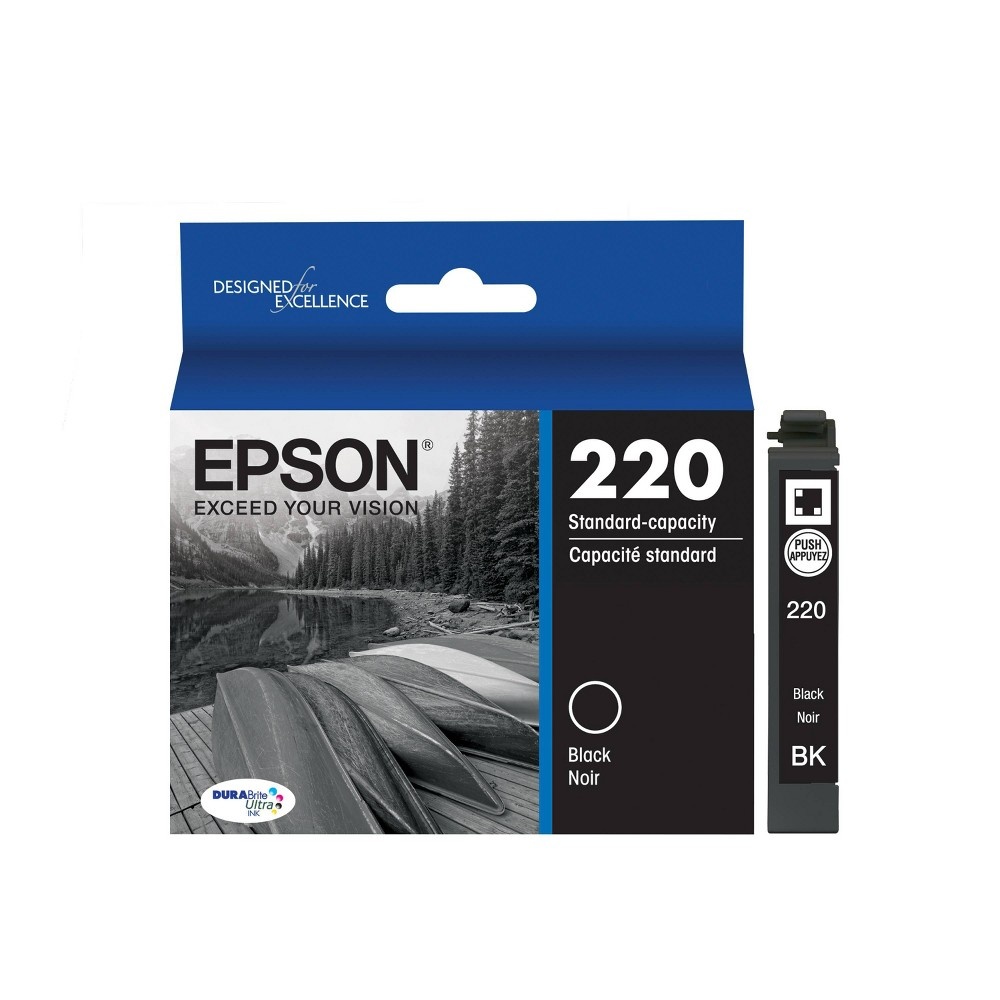 slide 3 of 5, Epson 220 Single Ink Cartridge - Black (T220120-CP), 1 ct