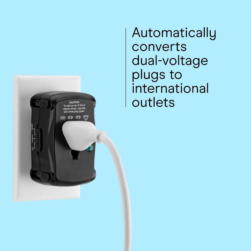 slide 3 of 10, Travel Smart by Conair All-in-One Adapter: Compatible with European Outlets, 1 ct
