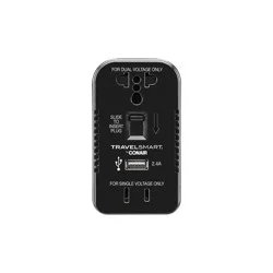 Travel Smart by Conair 2 Outlet Converter Set with USB Port: Adapter with 3 Outlets