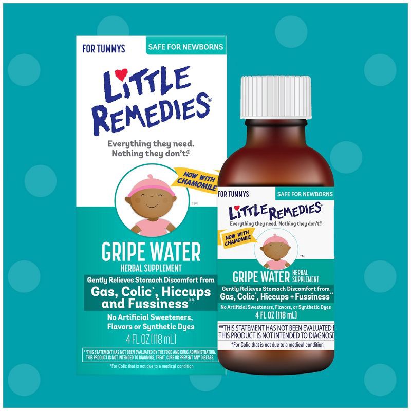 slide 2 of 7, Little Remedies Gripe Water for Baby Gas Colic or Hiccups - 4 fl oz, 4 fl oz