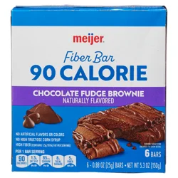 Meijer Chocolate Fudge Brownie Fiber Bars, 6ct