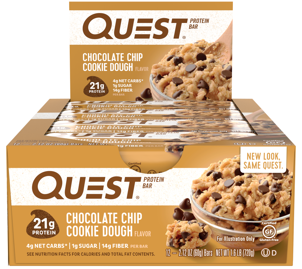 slide 1 of 1, Quest Chocolate Chip Cookie Dough Protein Bars, 12 ct; 2.12 oz