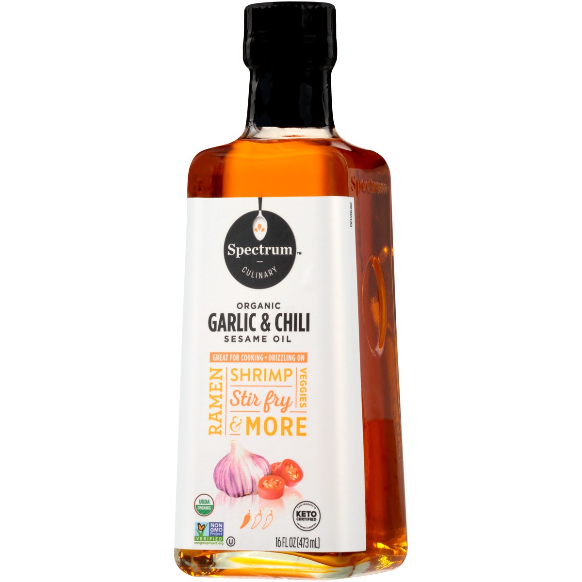 slide 2 of 9, Spectrum Culinary Organic Garlic & Chili Sesame Oil 16 fl. oz. Bottle, 16 fl oz