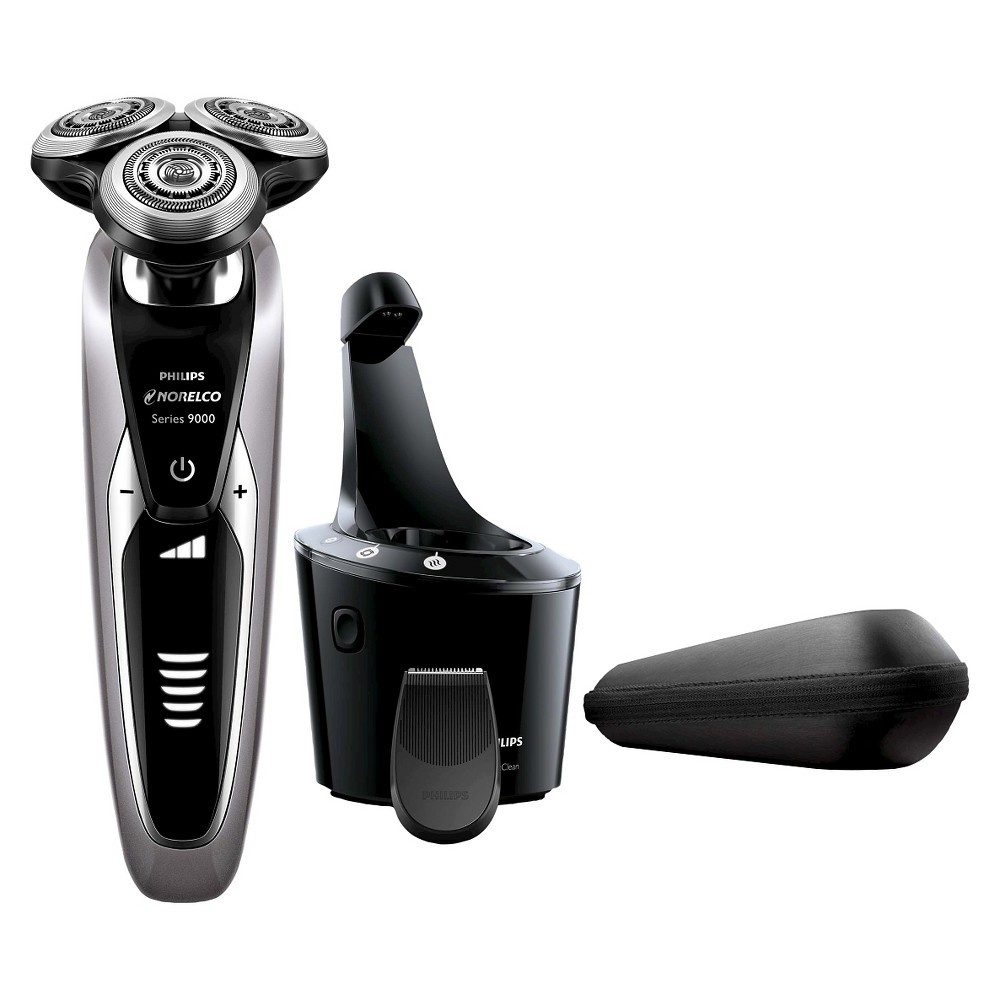 slide 2 of 7, Philips Norelco Series 9300 Wet & Dry Men's Rechargeable Electric Shaver With Cleaning Station - S9311/84, 1 ct