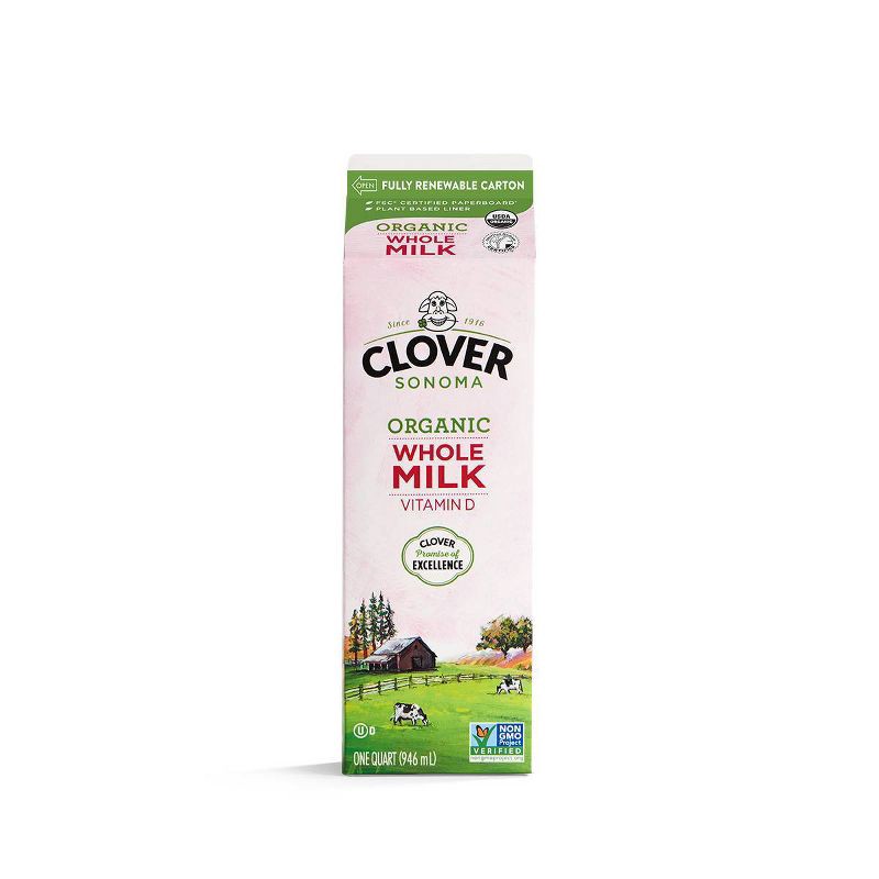 slide 1 of 2, Clover Sonoma Clover Organic Farms Vitamin D Milk - 1qt, 1 qt