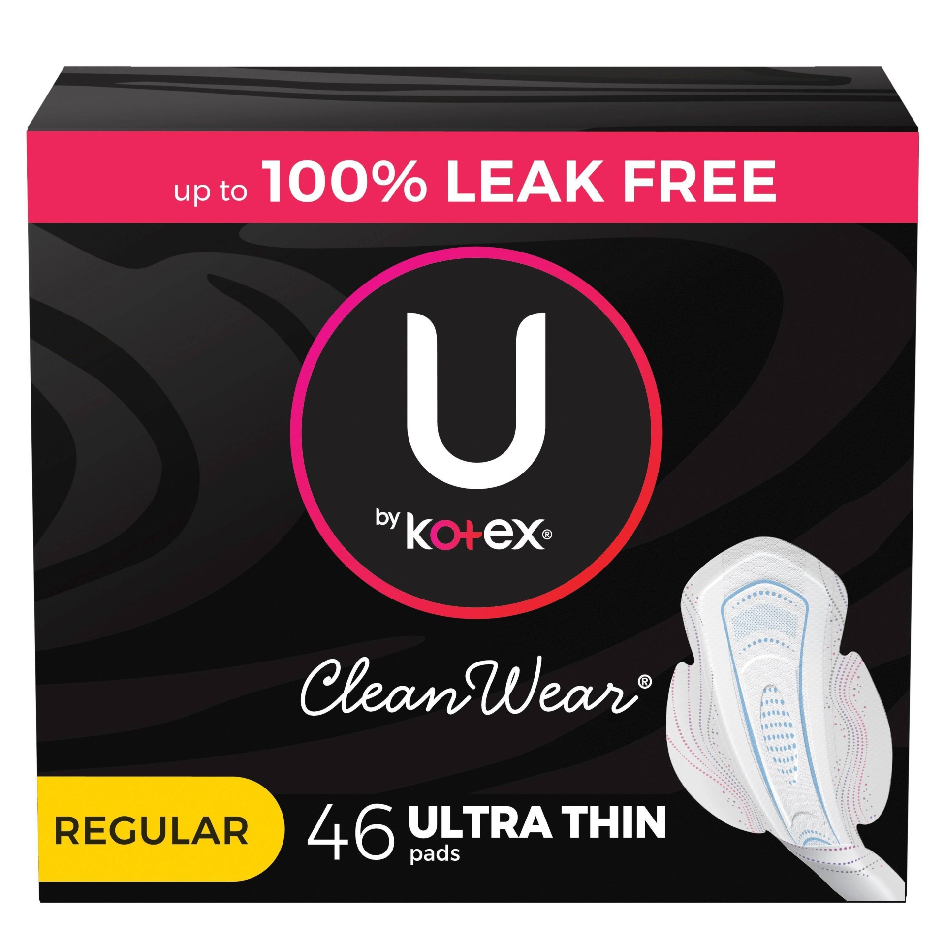 slide 1 of 10, U by Kotex CleanWear Ultra Thin Fragrance Free Pads with Wings - Regular - Unscented - 46ct, 46 ct