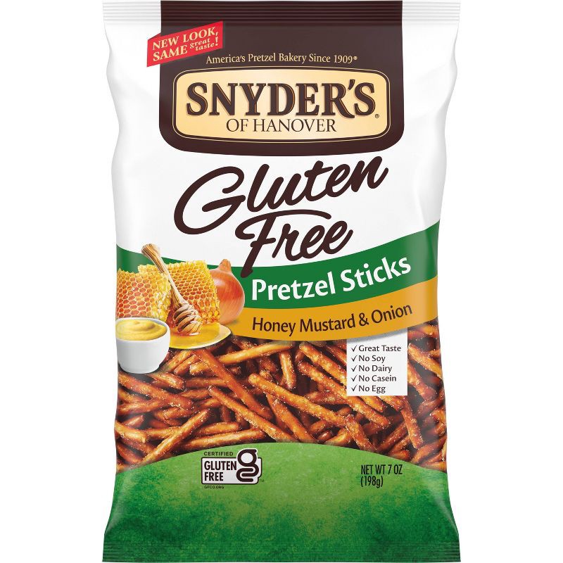 slide 1 of 7, Snyder's of Hanover Gluten Free Pretzel Sticks Honey Mustard and Onion - 7oz, 7 oz