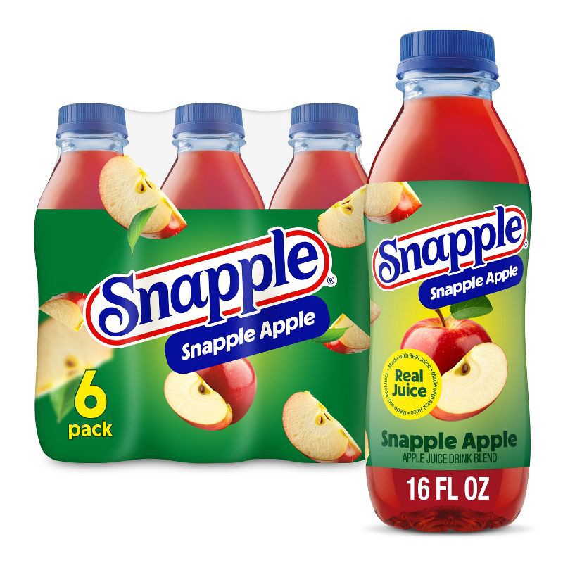 slide 1 of 12, Snapple Apple Juice Drink - 6pk/16 fl oz Bottles, 6 ct; 16 fl oz