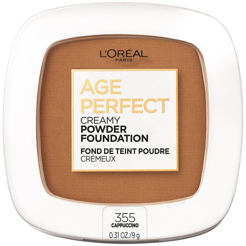 slide 1 of 4, L'Oréal Age Perfect Creamy Powder Foundation With Minerals, Cappuccino, 0.31 oz
