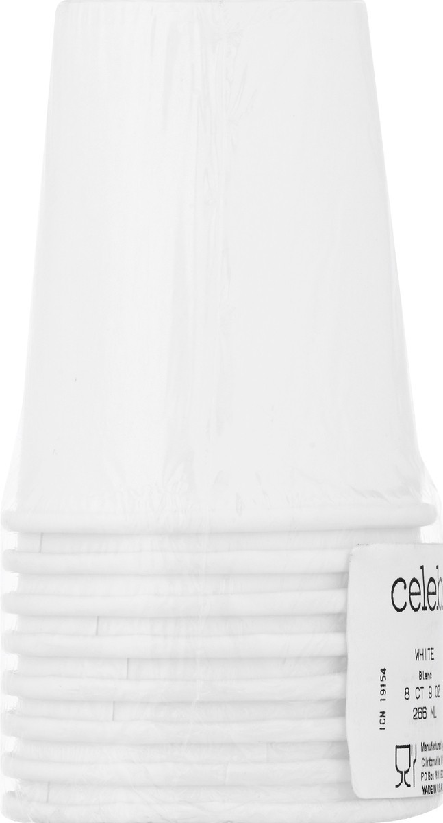 slide 6 of 11, Celebrations 9 Ounce White Cups 8 ea, 8 ct
