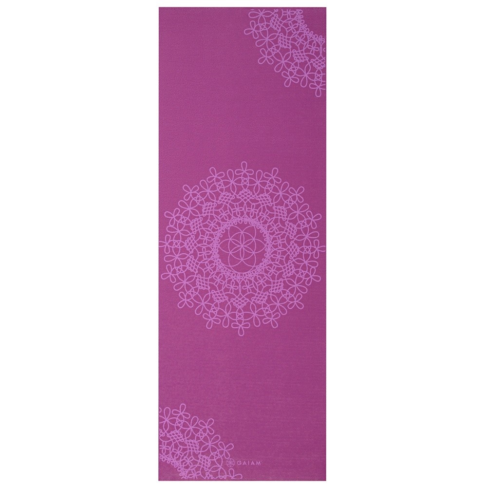 slide 2 of 5, Gaiam Printed Yoga Mat - Purple (4mm), 1 ct
