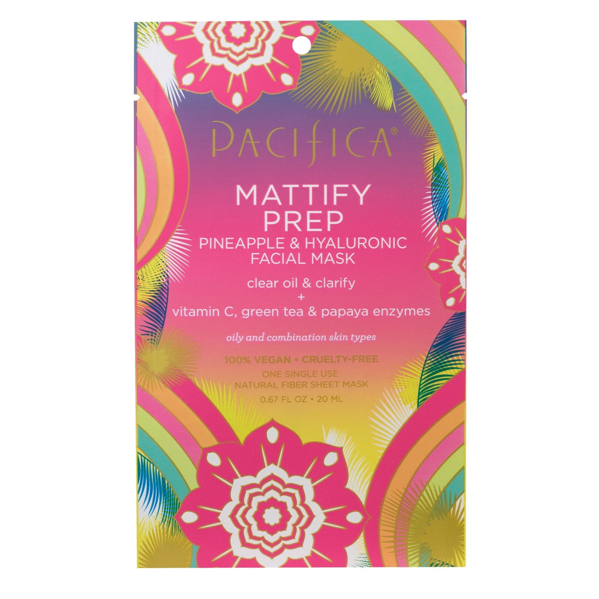 slide 1 of 2, Pacifica Mattify Prep Pineapple and Hyaluronic Facial Mask, 1 ct