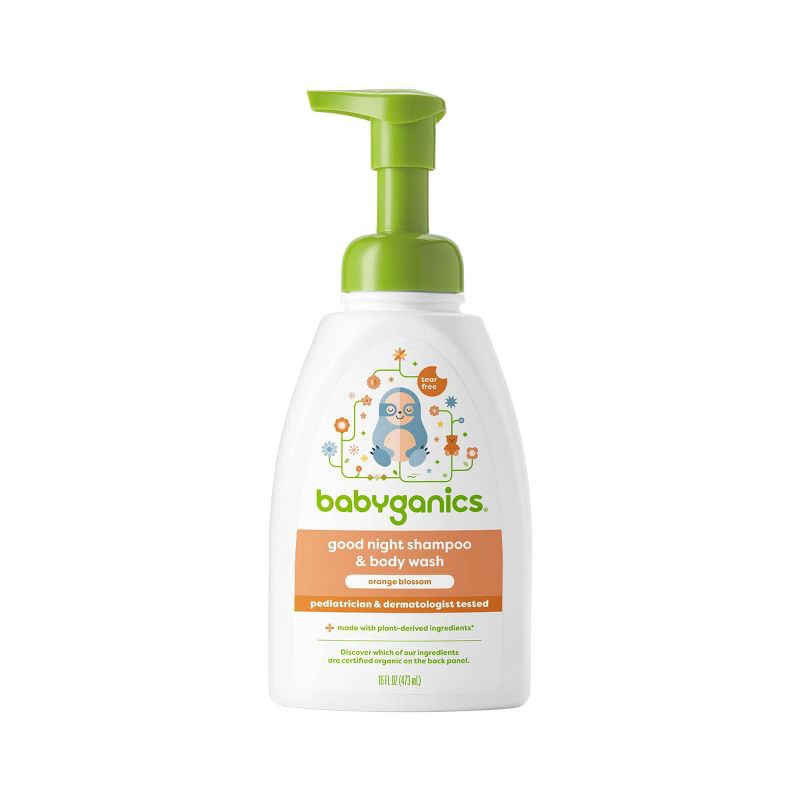 slide 1 of 4, Babyganics Baby Shampoo + Body Wash Pump Bottle Orange Blossom - 16 fl oz Packaging May Vary, 16 fl oz
