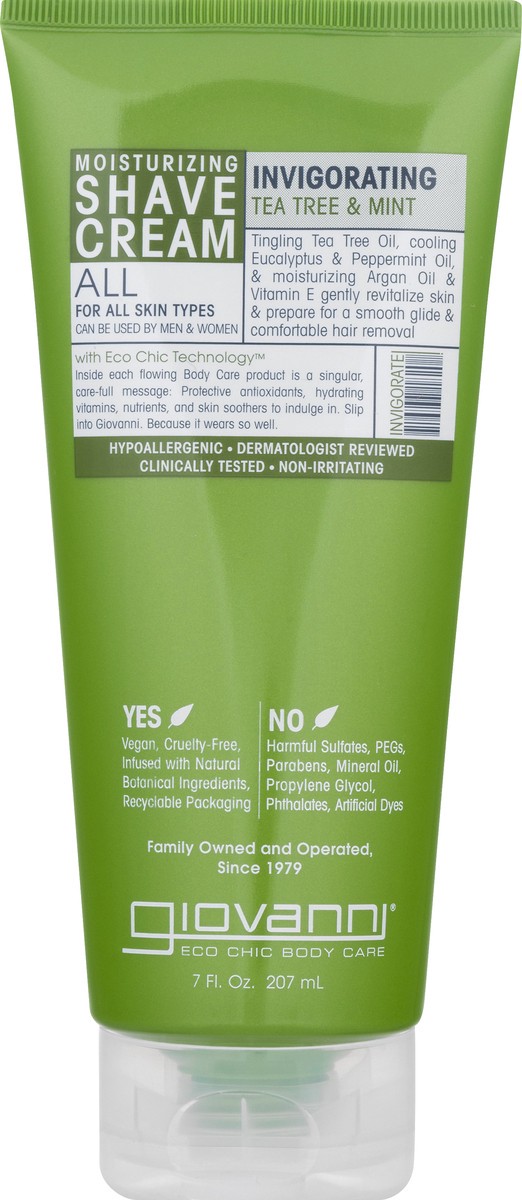 slide 1 of 9, Giovanni Moisturizing Invigorating Tea Tree & Mint Shave Cream 7 oz, 7 oz