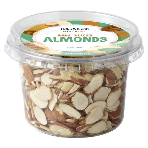 slide 1 of 1, Market District Sliced Raw Almonds, 6.25 oz