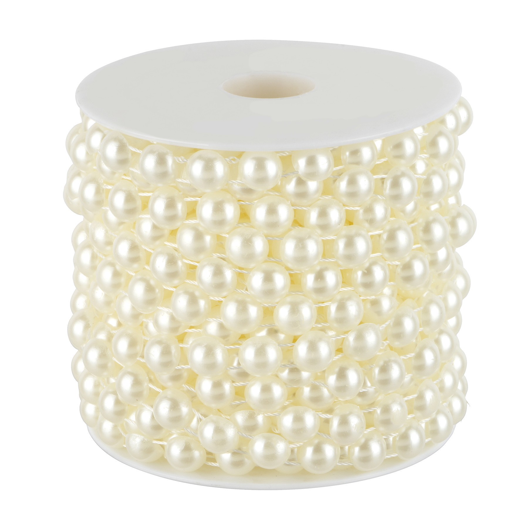 slide 2 of 2, 10mm Round Flatback Plastic Pearl Bead Garland, 50ft. By Bead Landing, 10mm
