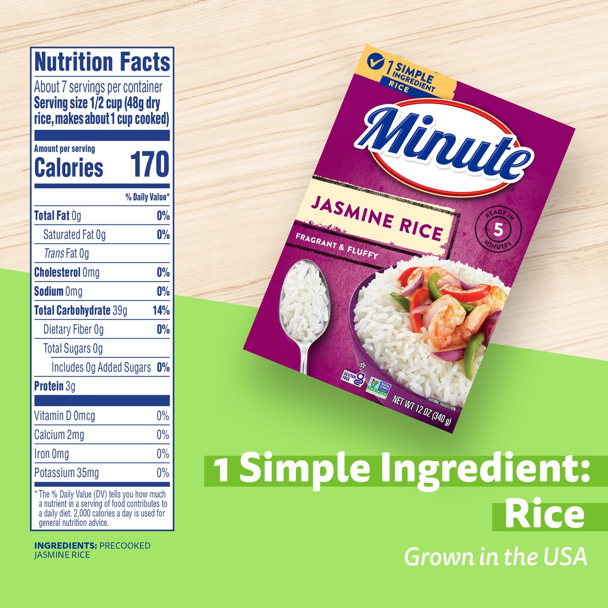 slide 5 of 6, Minute Jasmin Rice, Fragrant & Fluffy, 12 oz