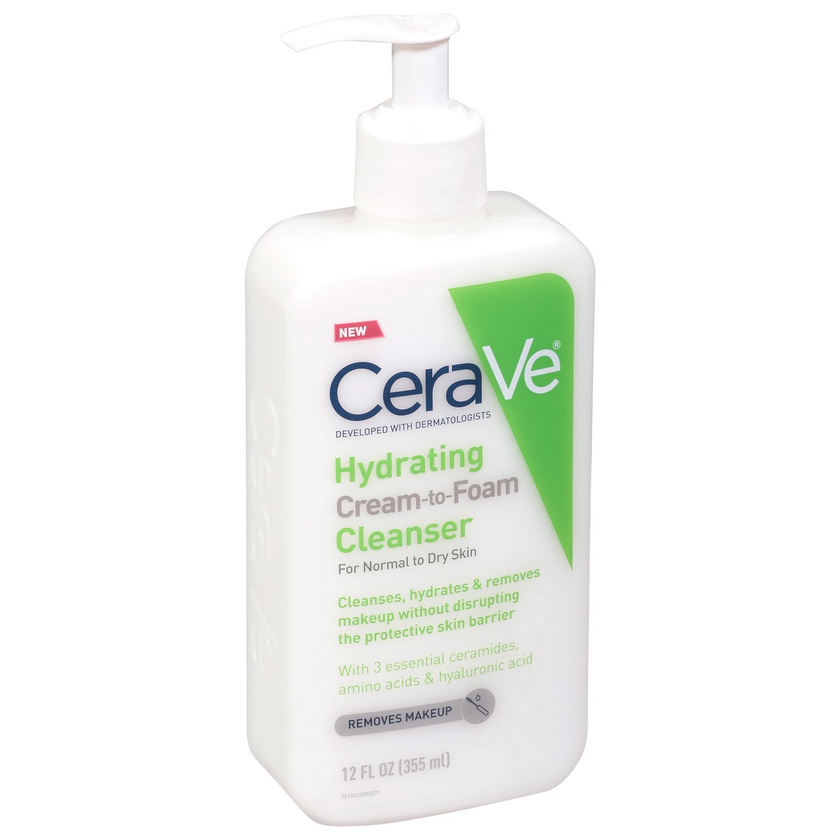 slide 5 of 9, CeraVe Hydrating Cream-to-Foam Cleanser 12 fl oz, 12 fl oz