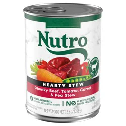 Nutro Hearty Stew Chunky Beef, Tomato, Carrot & Pea Stew Dog Food 12.5 oz