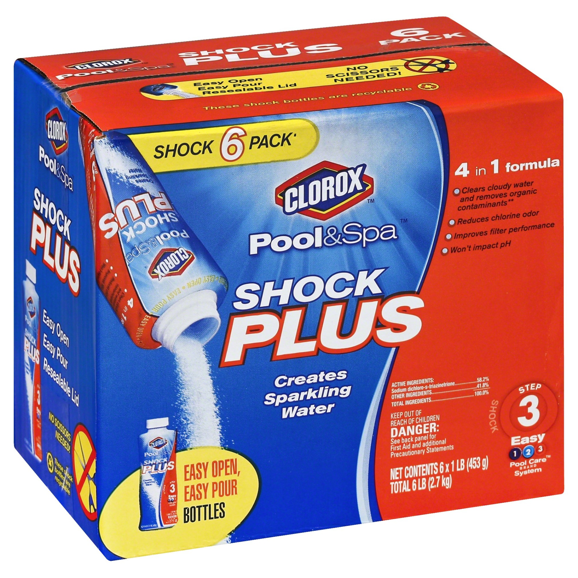 slide 1 of 1, Clorox Pool & Spa Shock Plus, 6 ct