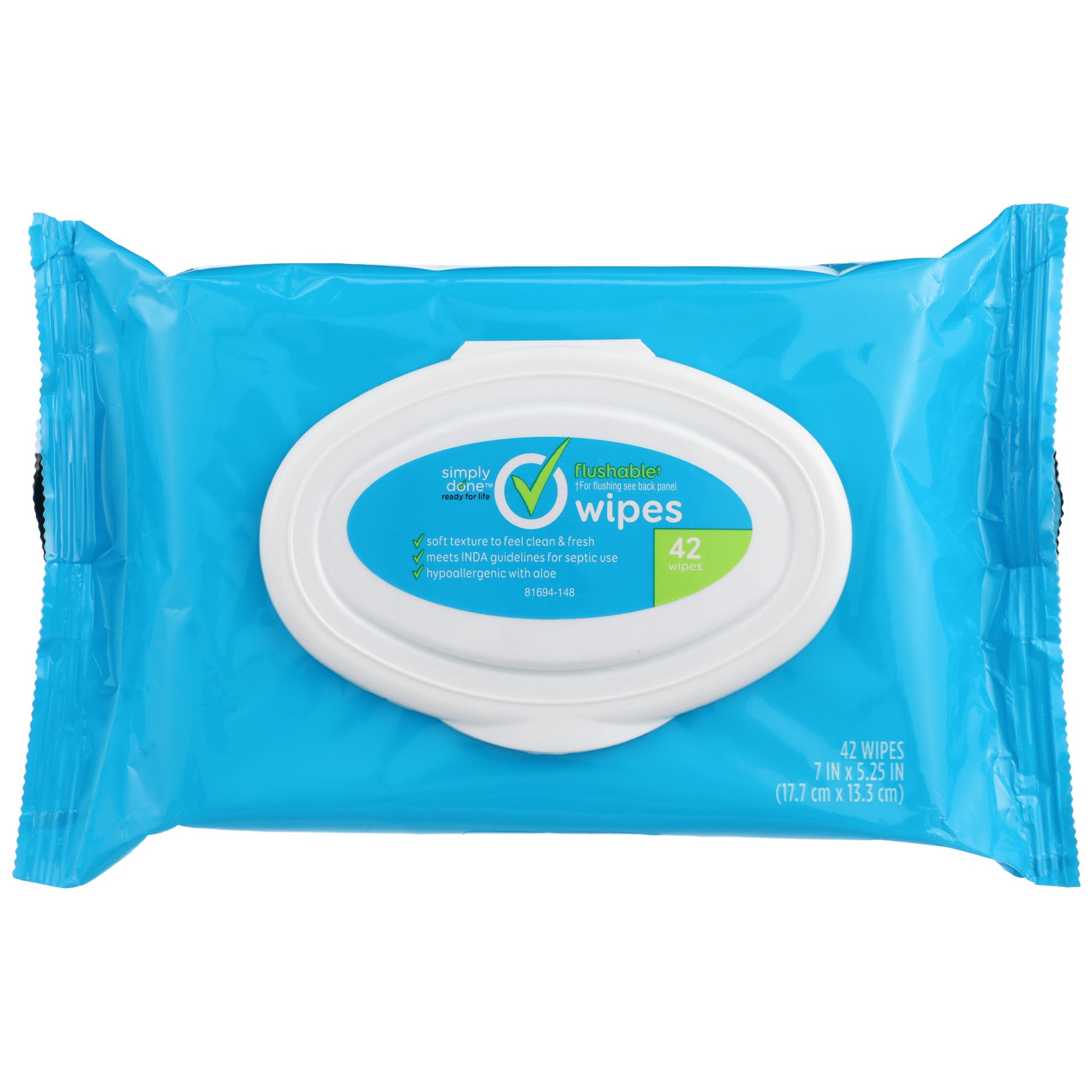 slide 3 of 6, Simply Done Flushable Wipes, 42 ct