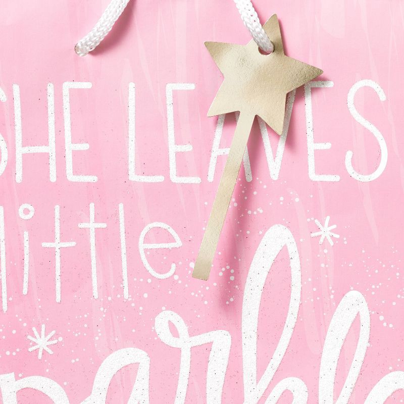 slide 3 of 3, Pink Medium Gift Bag - Spritz™: Birthday Princess Shapes, 12.75" x 10" x 5", Paper, No Choking Hazard, 1 ct