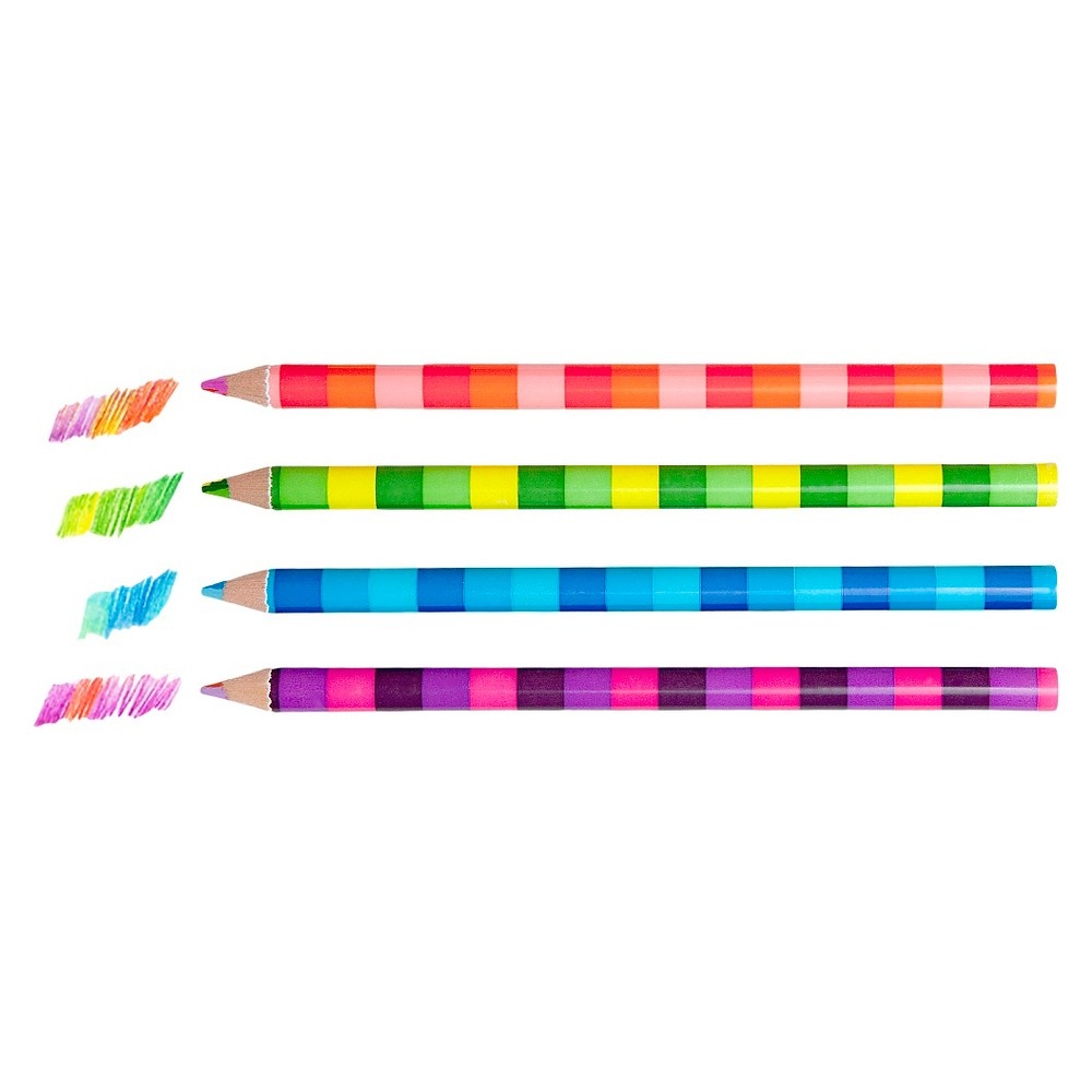 slide 2 of 2, Yoobi Jumbo Color Stripe Colored Pencils - Multicolor, 4 ct