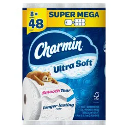 Charmin Ultra Soft Toilet Paper 8 Mega XL Rolls, 336 Sheets Per Roll