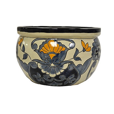 slide 1 of 1, Blue Orange Pottery Small Milan Talavera Bell Planter, 1 ct