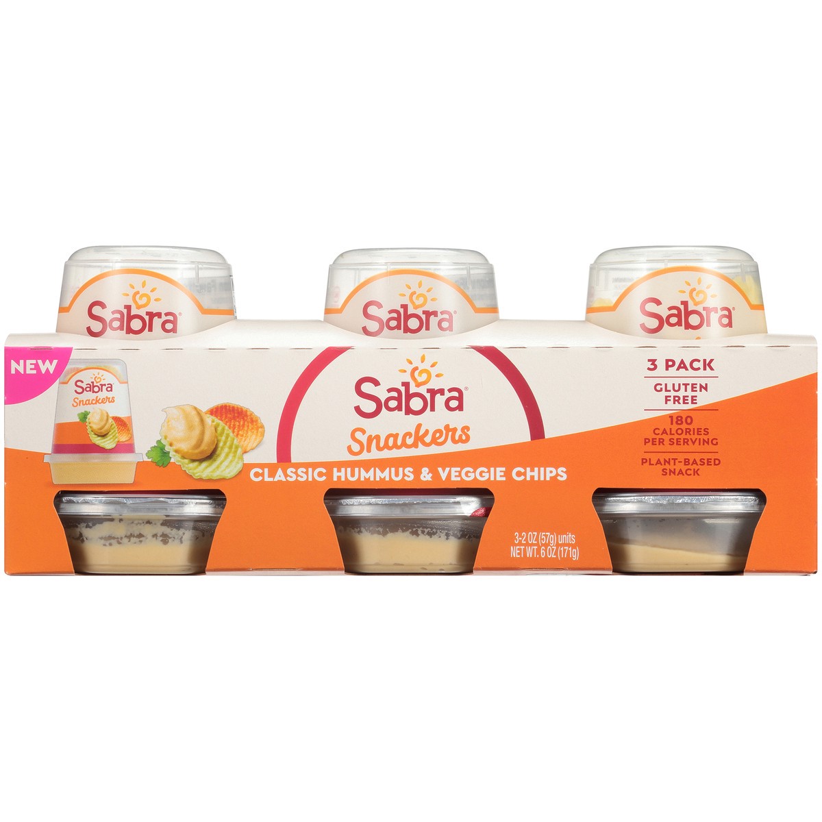 slide 9 of 11, Sabra Snackers Classic Hummus & Veggie Chips 3-2 oz. Packs, 6 oz