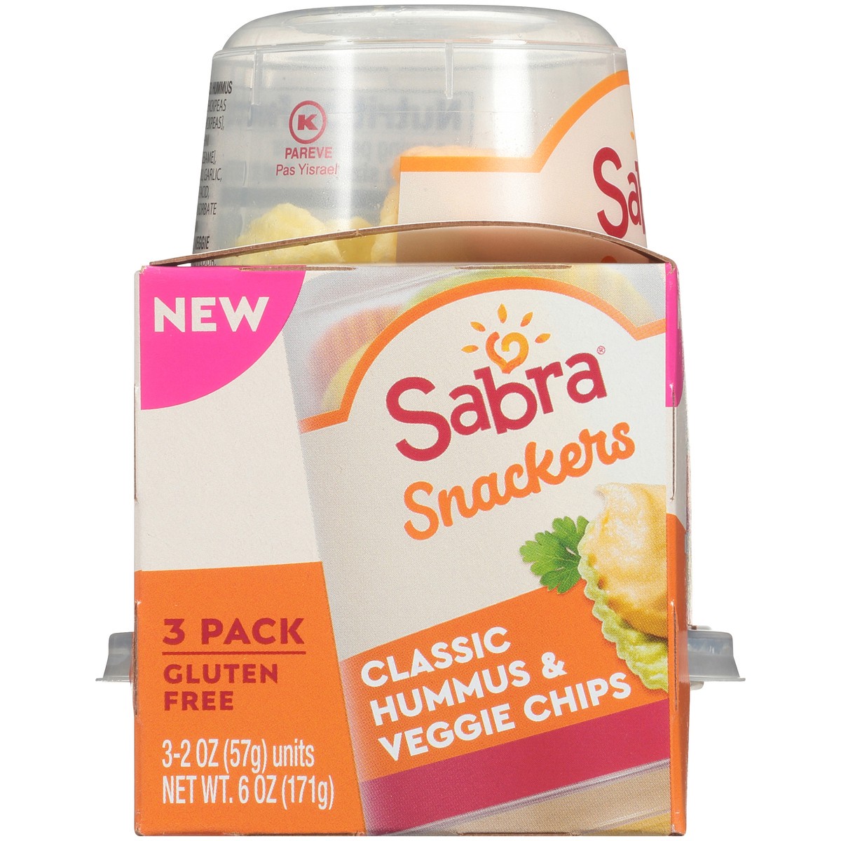 slide 6 of 11, Sabra Snackers Classic Hummus & Veggie Chips 3-2 oz. Packs, 6 oz