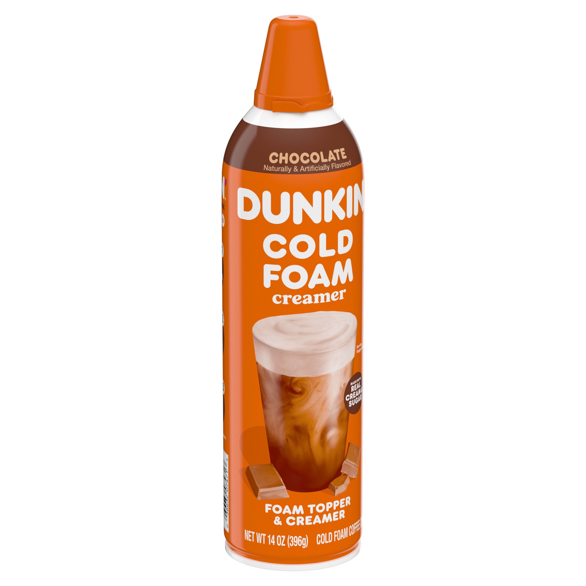 slide 3 of 5, Dunkin' Chocolate Cold Foam Coffee Creamer, 14 OZ, 14 oz