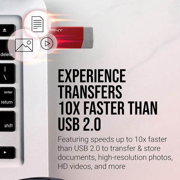 slide 10 of 10, PNY Usb 3.0 Flash Drive, 32Gb, Assorted Colors, P-Fd32Geledge-Ge, 1 ct