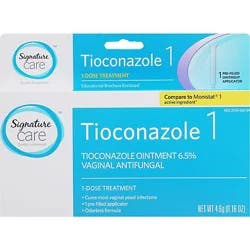 Signature Select/care Ointment Vaginal Antifungal Tioconazole 1 Dose Treatment - 0.16 Oz