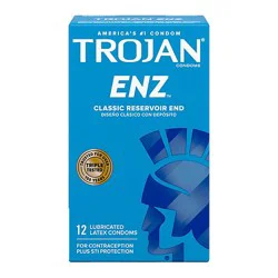 Trojan Enz Premium Smooth Lubricated Condoms - 12 Count