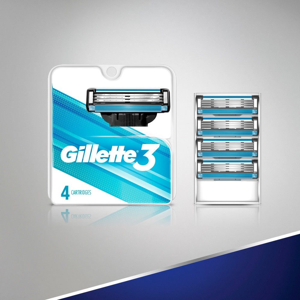 slide 6 of 7, Gillette 3 Razor Cartridges, 4 ct