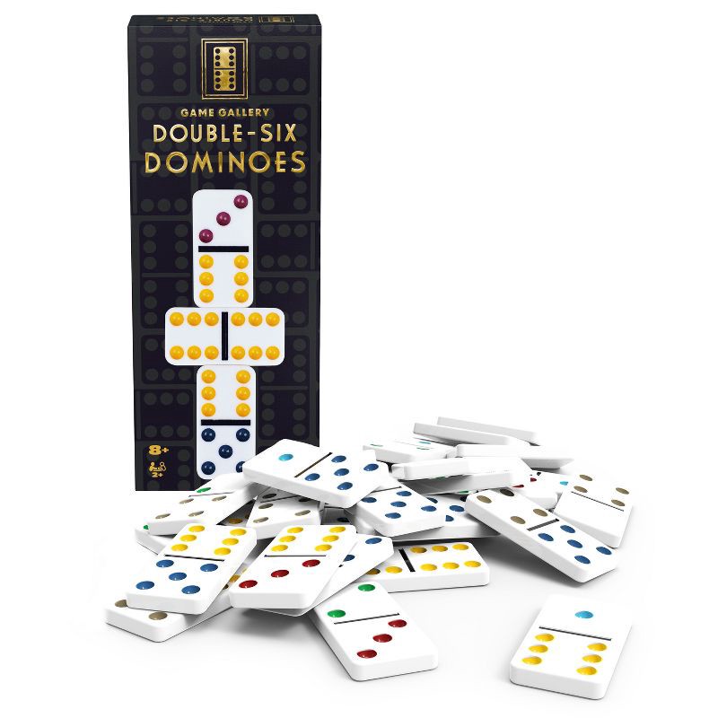 slide 1 of 7, Game Gallery Double 6 Color Dot Dominoes, 1 ct