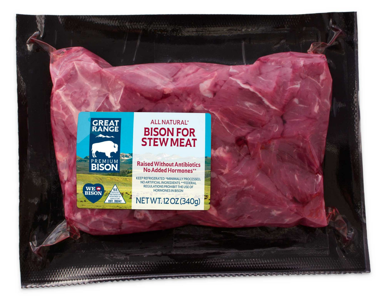 slide 1 of 1, Great Range Premium Bison Stew Meat, 12 oz