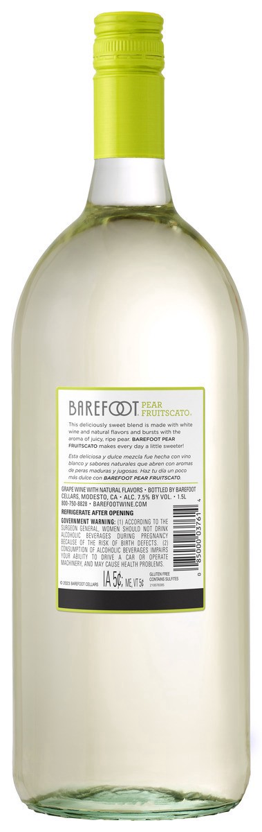 slide 2 of 3, Barefoot Fruitscato Pear Sweet Wine 1.5L  , 1.50 liter