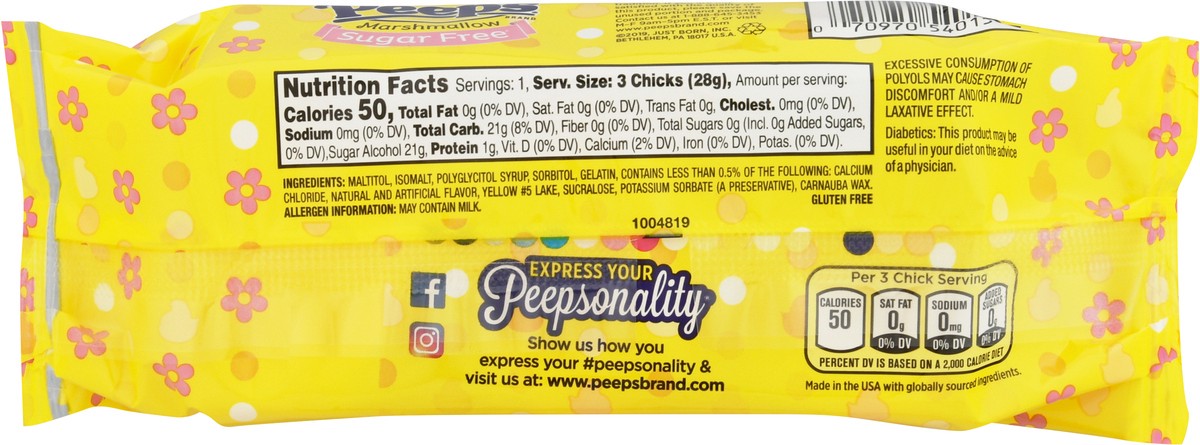 slide 5 of 14, Peeps Sugar-Free Yellow Chicks, 1 oz