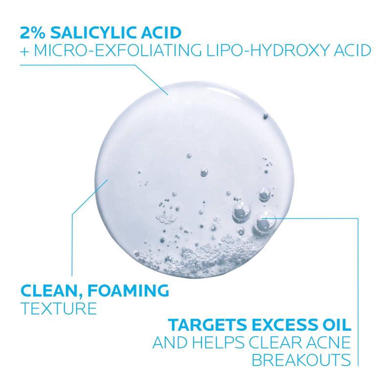 slide 3 of 8, La Roche Posay Effaclar Acne Face Cleanser, Medicated Gel Face Cleanser with Salicylic Acid for Acne Prone Skin - Unscented - 6.76 fl oz, 6.76 fl oz