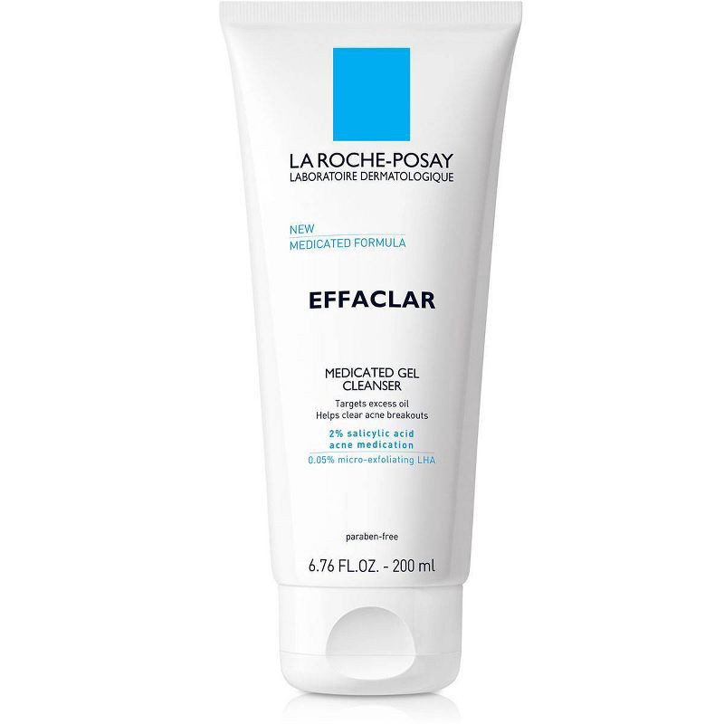 slide 1 of 8, La Roche Posay Effaclar Acne Face Cleanser, Medicated Gel Face Cleanser with Salicylic Acid for Acne Prone Skin - Unscented - 6.76 fl oz, 6.76 fl oz