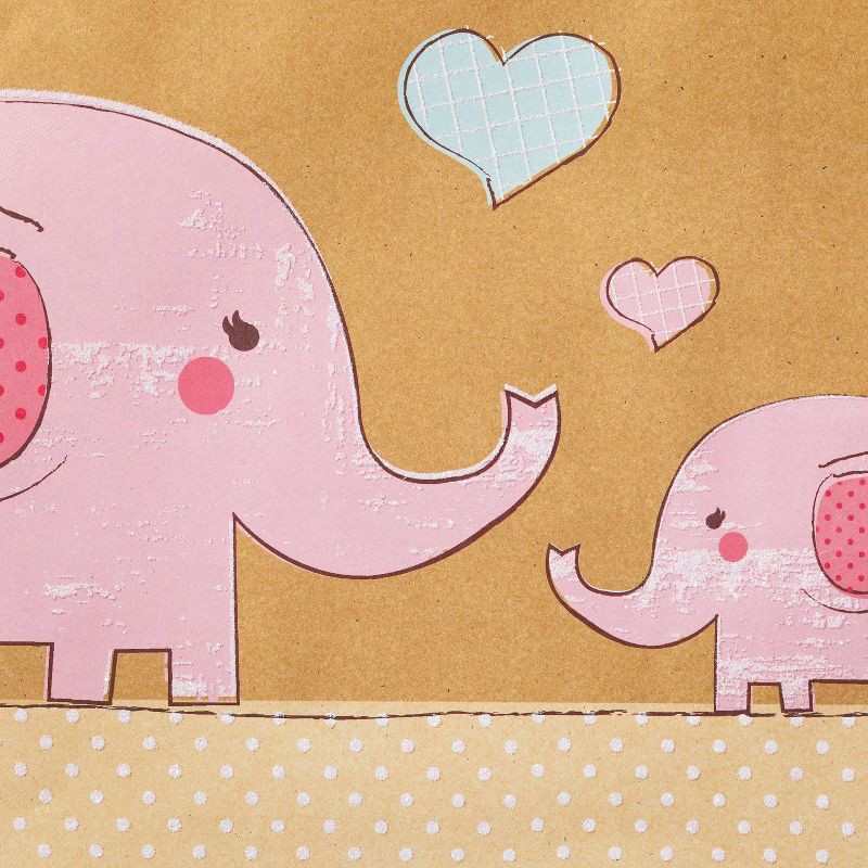 slide 3 of 3, Large Elephants on Kraft Baby Shower Gift Bag - Spritz™, 1 ct